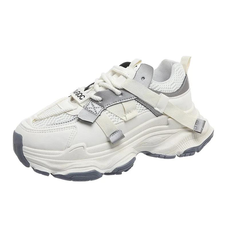 Fashion 2025 Ladies Shoes Mesh Women's Vulcanize Shoes Outdoor Platform Lace Up Women Sneakers Breathable Versatile Casual Shoes Zapatos