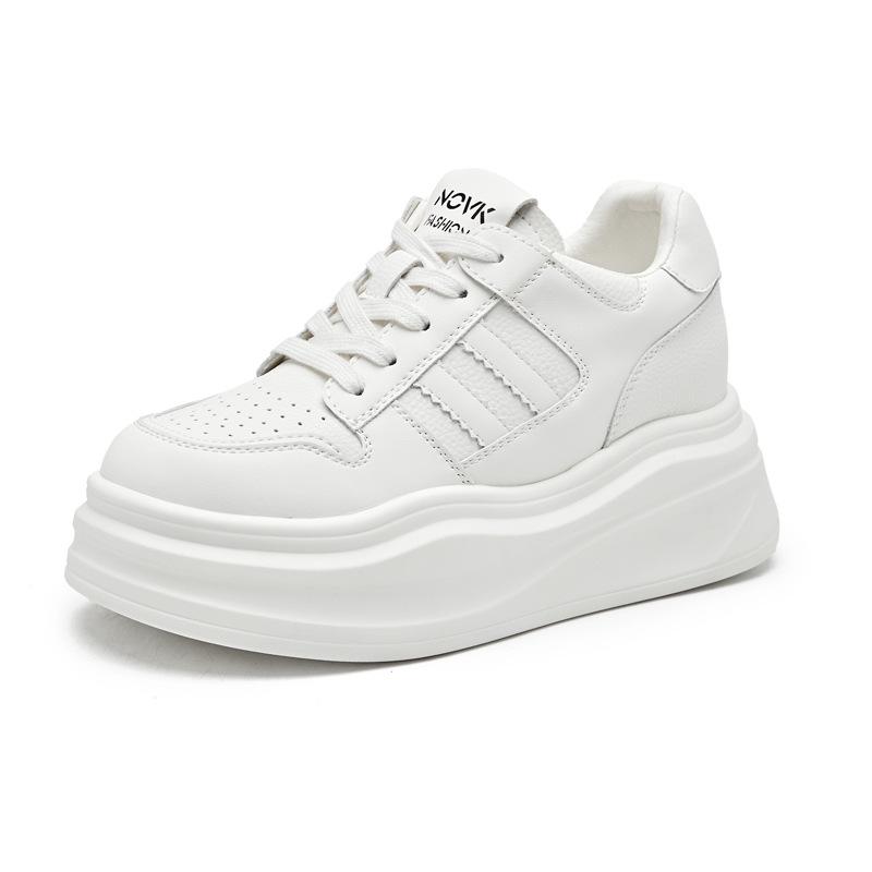 

8553 два ремешка повседневные кеды женские осень 2025 новые платформа-маффин корейская версия модные универсальные белые туфли 39 белый