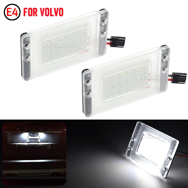 2pcs Car Tail White LED License Plate Number Light Led Auto Number Backlight Fit For Volvo V70 1997-2000