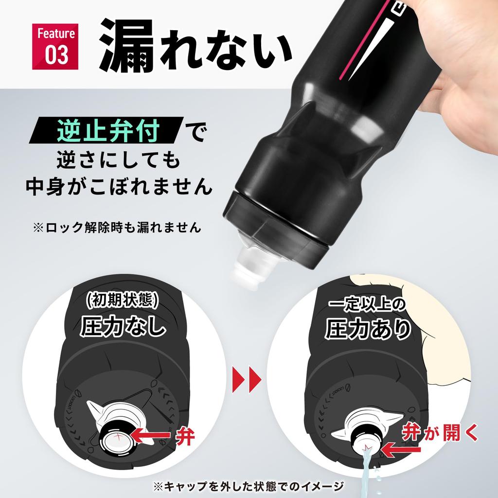 Geartle Bicycle Bottle, Lightweight Jet Valve, Road Bike Cycling Bottle, 710ml, Set of 2, Black & Pink