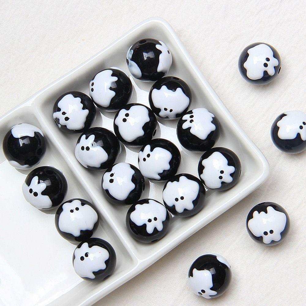 10 Stück Acryl Halloween DIY Schmuckperlen Cartoon Handgezeichnete Acrylperlen Schmuckherstellung