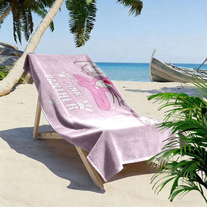 PINK PANTHER Print Beach Towel, Large Soft Quick Dry Towel for Beach Camping Swimming
