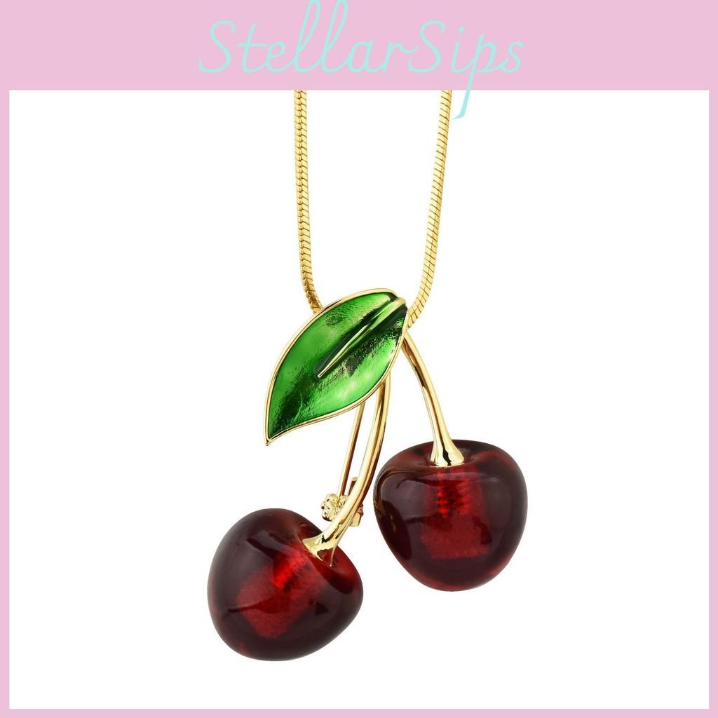 Fashion Pendant Cherry Sweater Necklace Women Decoration Unique Design Features