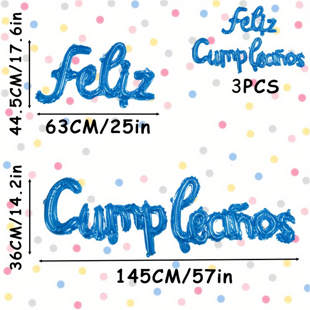 Espanhol Feliz Aniversário Balão Foil Conjunto Festa Decoração Banner 16 polegadas Parede Cenários Balão Casa Decoração Quarto Celebração Presente