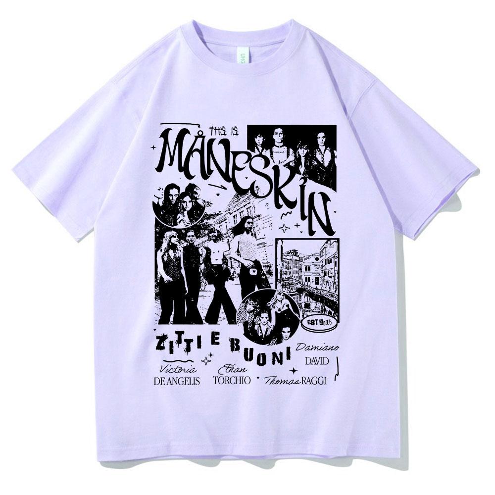 Italian Rock Band Unisexeskin T Shirt Music Album Print T Shirt Unisex Women Retro Hip Hop Oversized Tshirts Harajuku Cool Streetwear