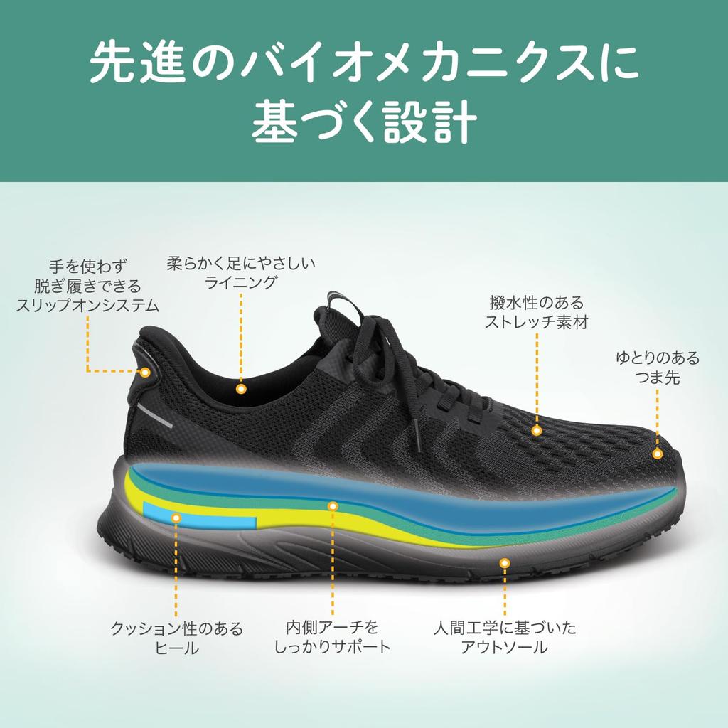 Orthofeet TILOS Customizable Sneakers for Standing Comfortable Size Wide Hands-Free Sneakers, Comfort, Men's Work, Shoes, 27.5cm / (3E Equivalent) /