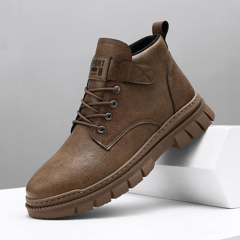 Autumn Retro Martin Boots Men's Shoes Summer New British High-top Lace-up Casual Fashion Tooling Leather Shoes Outside