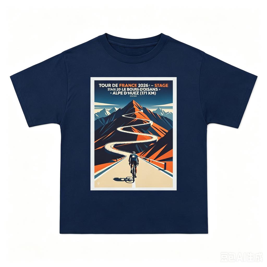 Tour De France 2026 Stage 20 Le Bourgd Oisans To Alpe D Huez Tshirt Summer Unisex Unisex Cotton Oversized Tshirt Streetwear Y2K