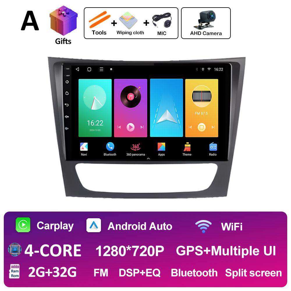 For Mercedes Benz E-class W211 2002 2003 2004 - 2008 GPS Navigation Wireless Carplay DSP Stereo Autoradio QLED IPS Screen WIFI
