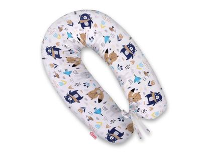 Longer Pregnancy Pillow for Pregnant Women To Sleep + Removable Cover - Navy Blue Teddy Bears