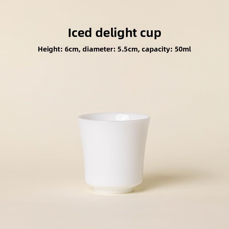 Taza de Té de Porcelana Jade Hielo de Lujo Taza Maestra de Cerámica China para Elaboración Casera Juego para Beber Té de Arcilla Blanca de Dehua Regalo