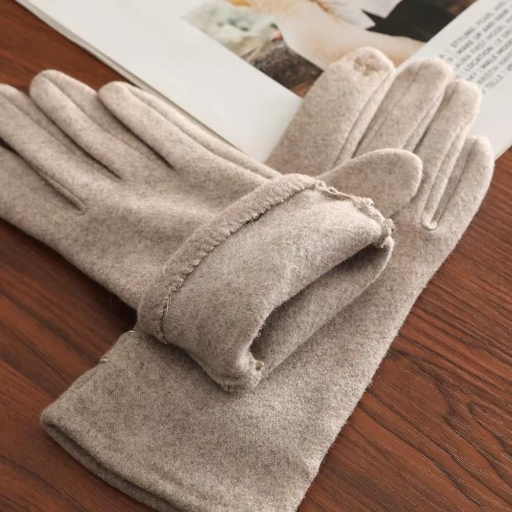 Windproof Women Winter Gloves Velvet Lined Warm Gloves Imitation Cashmere Gloves  for Winter Use