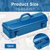 16.9inch Tool Box Portable Steel Tool Box Hip Roof Style with Metal Latch Closure Tool Chest for Household Workshop 43x17x13cm