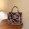 New thickened canvas handbag hand carry out office workers bring rice lunch box lunch bento bag handbag large capacity