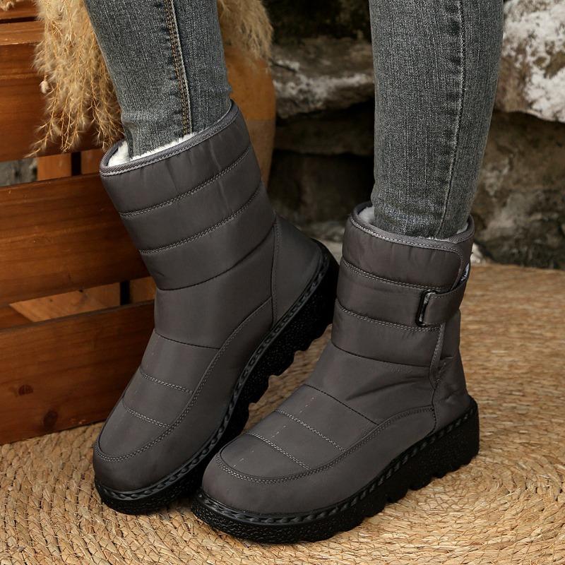 Women's Plus Size Fleece-Lined Winter Boots, Waterproof Non-Slip Snow Boots, Thick Sole Warm Knee-High Shoes