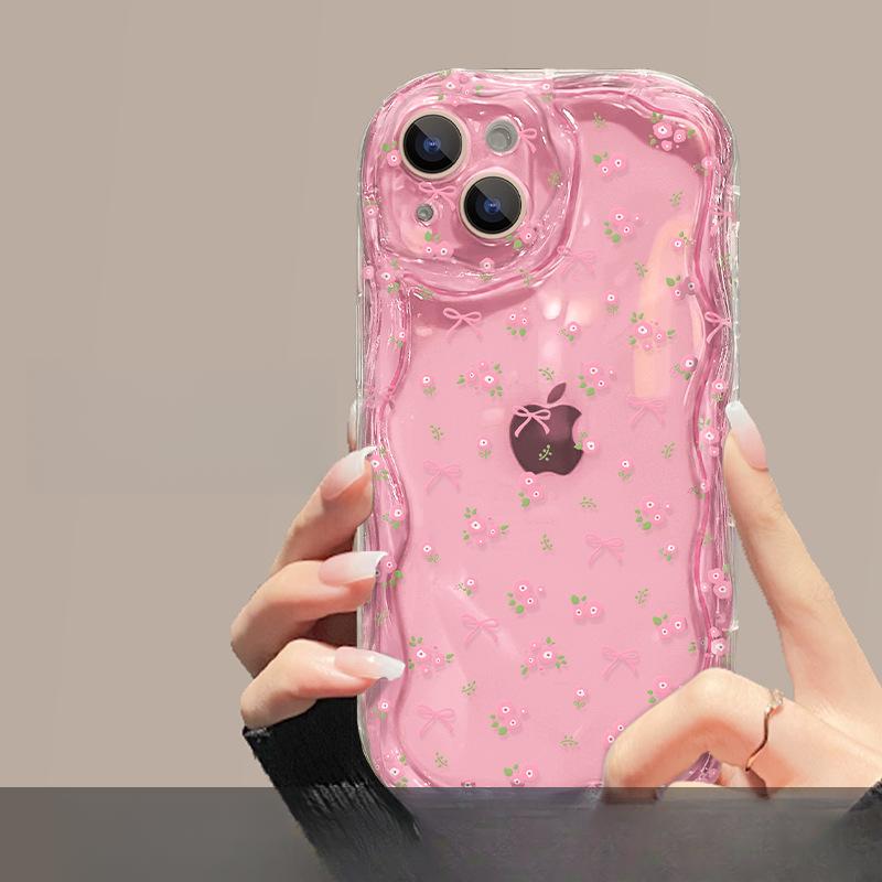 Bow Flower Bracelet Applicable To Apple 16 Transparent Mobile Phone Case Iphone15PRO Full-inclusive Silicone XS/XR Women