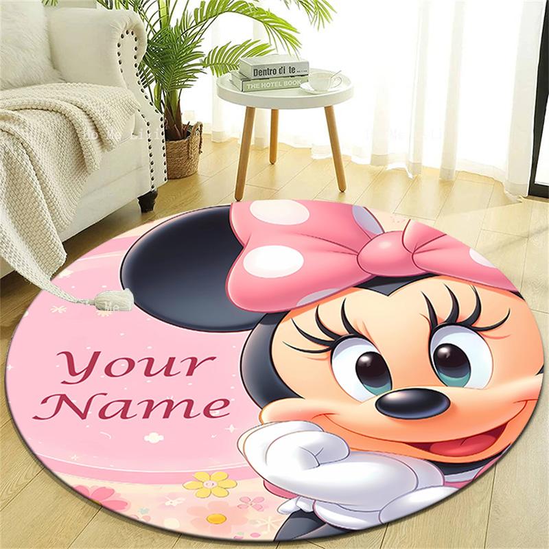 Personalized M-Minnie Round Chair Office Rug - Perfect for Mat, Office Chair & More - Ideal Gift for Birthdays and Holidays
