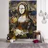 Mona Lisa's smile tapestry wall hanging Bohemian style beautiful table mat living room printing art decoration