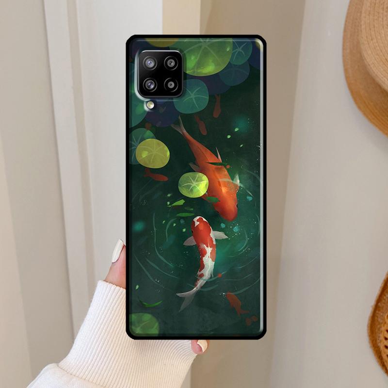 Koi Carp Fish Painting Case For Samsung Galaxy A06 A05 A16 A26 A36 A56 A33 A32 A52 A15 A53 A13 A34 A54 A14 A35 A55