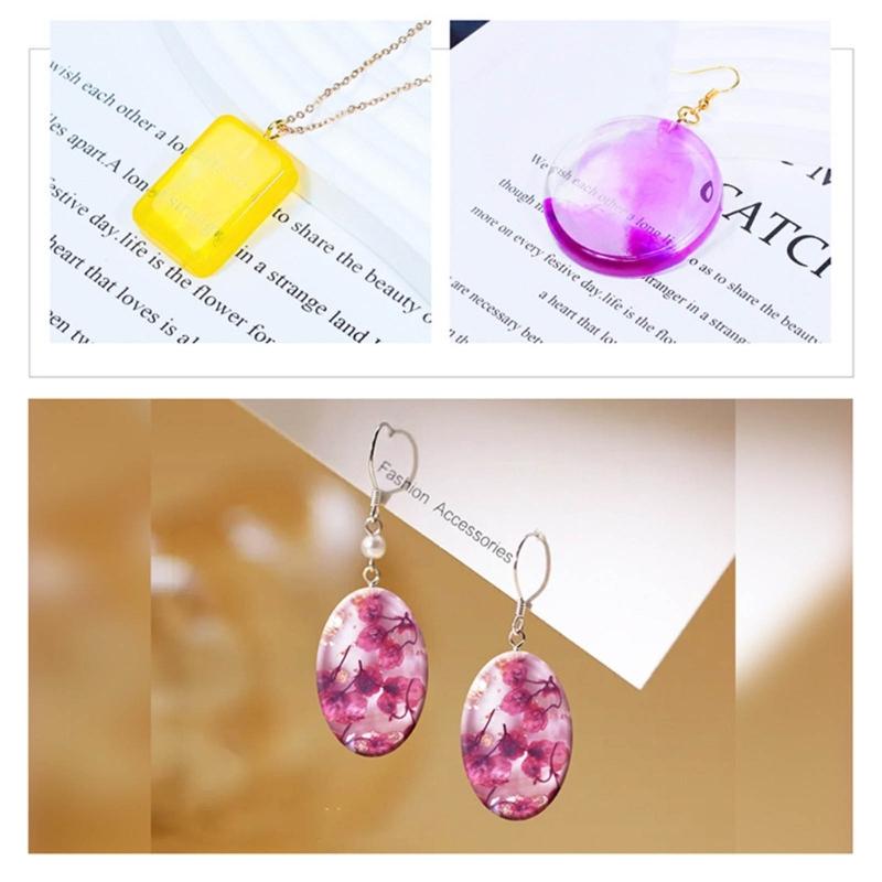 DIY Drop Earring Mold 3D Resin Pendants Moulds Fashionable Ear Jewelry Molds Silicone Material for Hand-Making Earrings