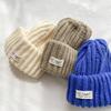 Fashion Cloth Label Knitted Baotou Cap Women's Cycling Travel Versatile Ear Protector Pullover Wool Cap