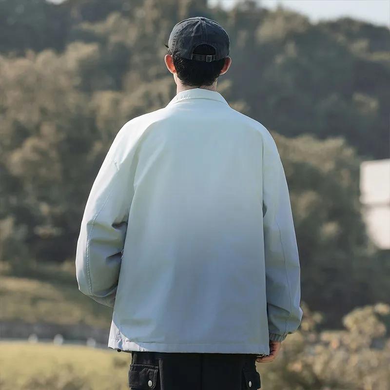 Jacke mit Stehkragen in Farbverlaufoptik, Gradient, Neuer Stil, Winddicht, Frühling, Herbst, Locker, Lässig, Trendiges Oberteil, Vielseitige Jacke