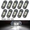 10Pcs Led Side Marker Lights 12v 24v Trailer Trucks Car Warning Lamp Clearance Signal Strobe Light Waterproof Oval Amber Lamp