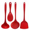 Silicone Non-stick Cookware Set: Stir-fry Spatula, Soup Ladle, Slotted Spoon, High-Temperature Long Handle.