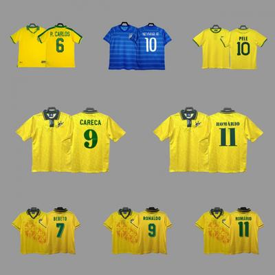 Brazil 1 Retro Jersey Football Jersey Classic Nostalgic Replica Thai Jersey Game Training Jersey Short Sleeve Sports