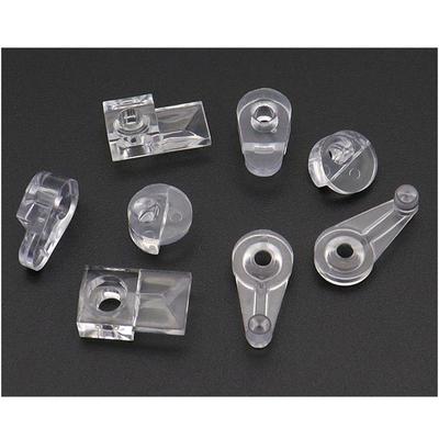 100 Stück Neu mit Schrauben Glasbefestigungsclip-Set Kunststoff Klarer Glas-Halteclip Spiegelhalter-Clip Heimwerkerbedarf
