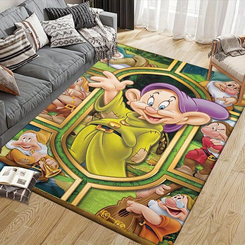 1pc Snow White and the Seven Dwarfs Carpet Area Rug, Bedroom, and Playroom - Durable, Stain-Resistant, and Easy To Clean, Living Room, Laund