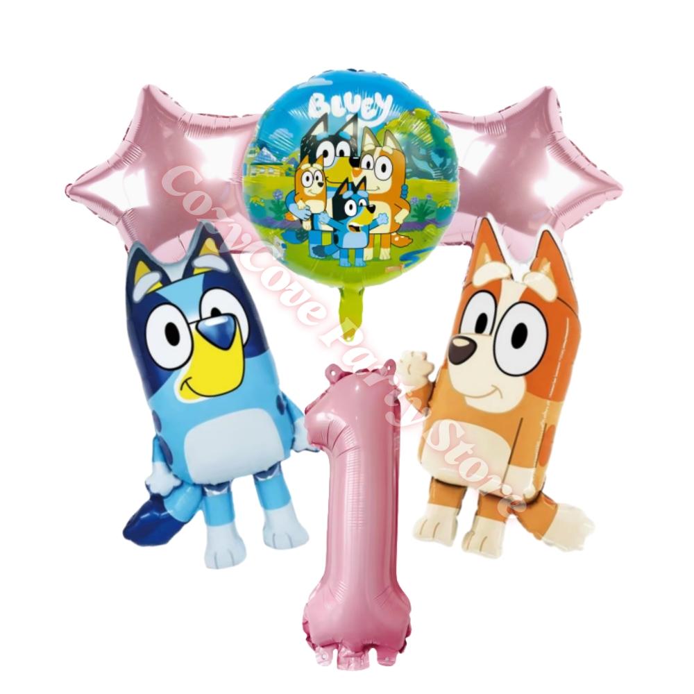 Pink Bluey Birthday Party Decoration Set Bingo Puppy Cup Plate Napkins Balloons For Kids Favors Gifts Photo Booth Baby Shower