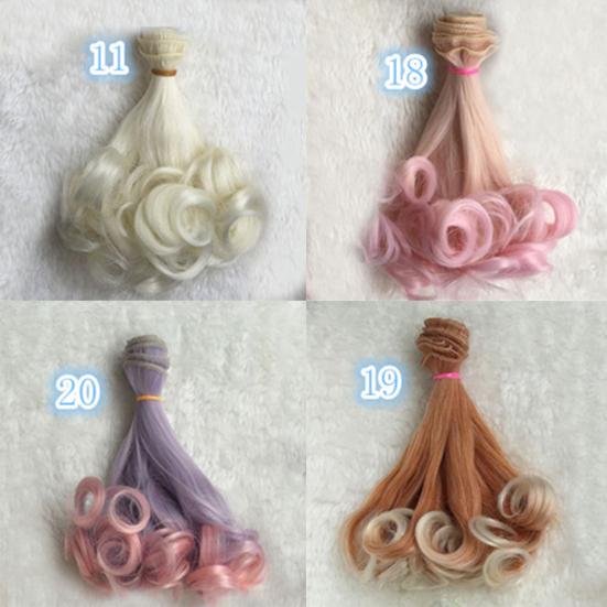 Cute DIY Long Women Hair Cosplay Curly Doll Wig Anime Party Extension Hairpiece