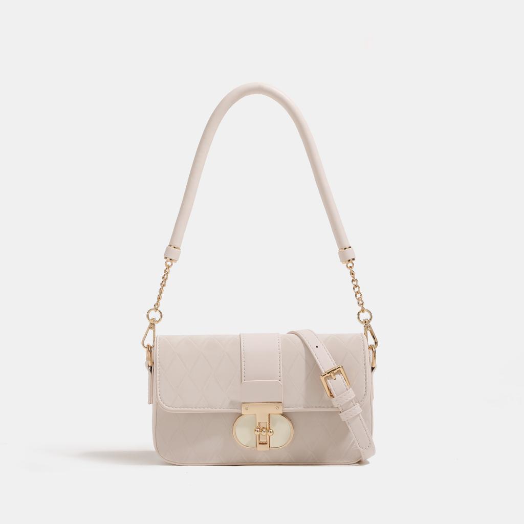 Peach Oolong Mint Green French-style Underarm Bag 2024 New Women's Quilted Small-style Square Bag Single Shoulder Crossbody Bag