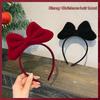 New Year Women's Red Velvet Bow Headband - Princess Style Face Washing Accessory