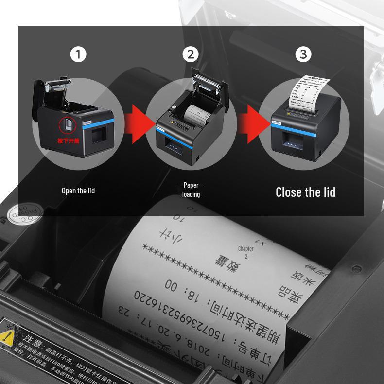 Imprimantă termică de chitanțe Bluetooth Xinye XP-n160ii: Compact, Tăiere automată a hârtiei, Utilizare mobilă la pachet.