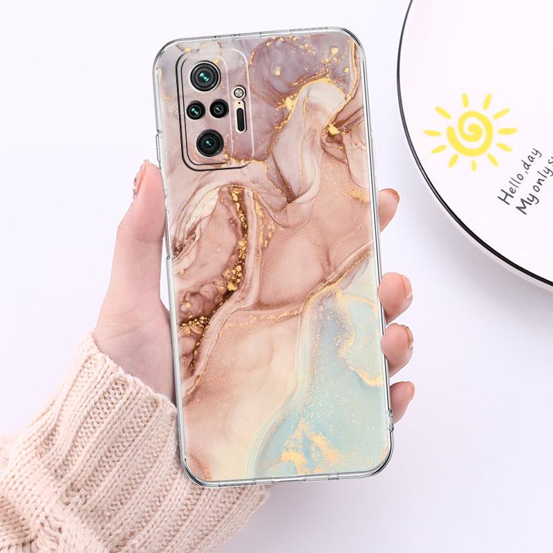 Marble Pattern Luxury Cool Clear Case For Xiaomi Redmi Note 11 Pro 10 9 9S 8 8T 7 9A 9C 9T 10 10C K40 Transparent Phone Cover