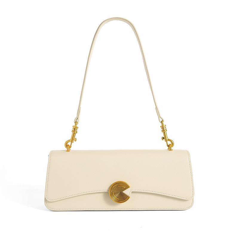 Cowhide Underarm Bag, High-end Portable Baguette Bag, Women's Niche Oblique Span Bag, Genuine Leather Shoulder Women's Bag