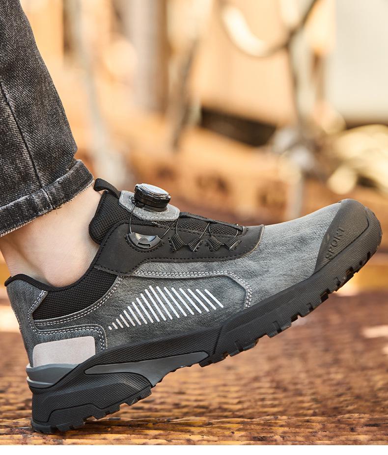2026 Men's Lightweight Breathable No-Tie Safety Work Shoes: Anti-Smash & Anti-Puncture