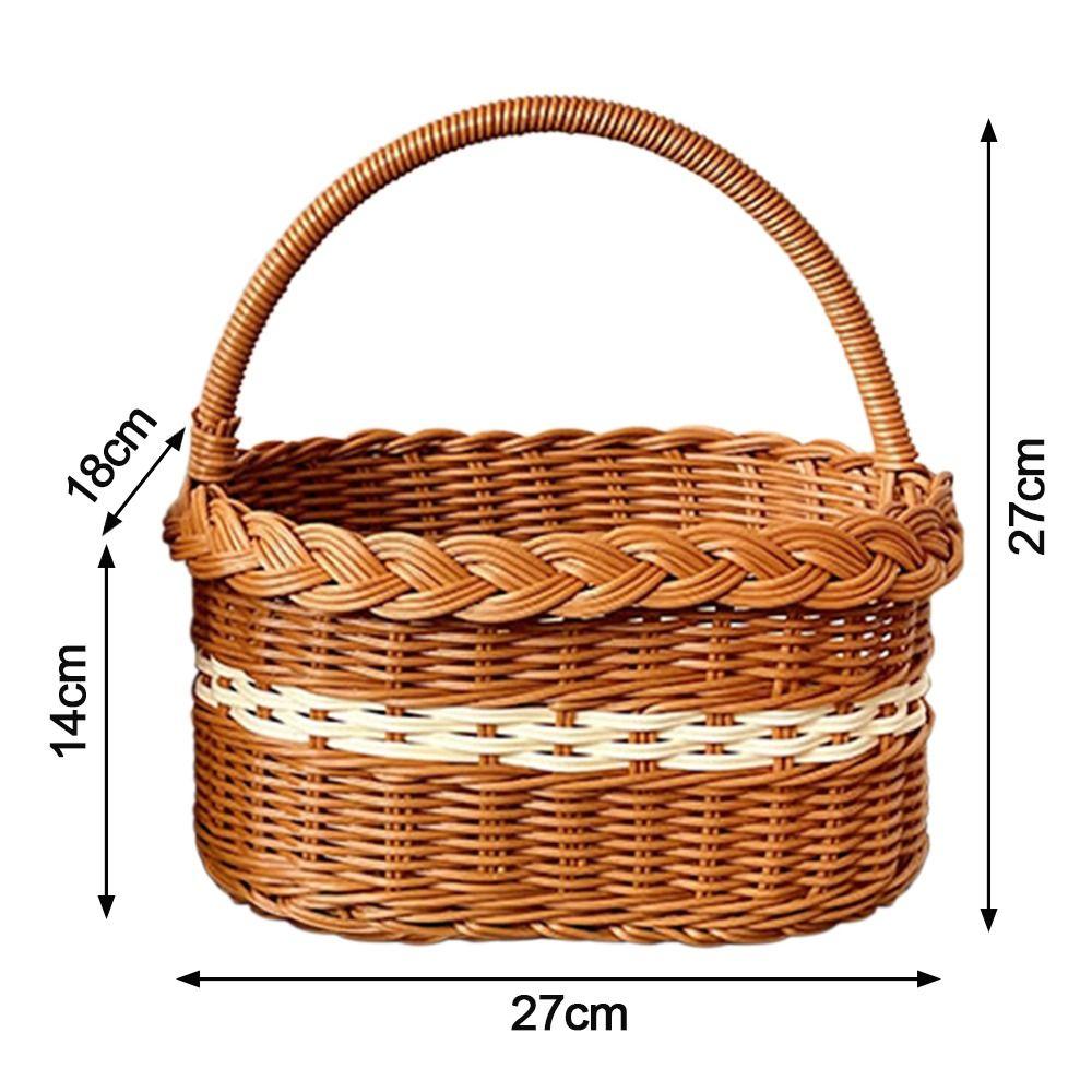 Willow Rattan Flower Basket Sturdy Storage with Handle Vegetable Storage Basket Handmade with Taurus Flower Arrangement Basket