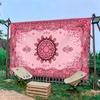 Pink Floral Mandala Tapestry 2D Digital Print Polyester Wall Hanging Living Room Bedroom Dorm Decor with Hooks