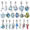 Havsserie 925 Silver Manet Krabba Sjöhäst Berlock DIY Armband Halsband Festgåvor för Kvinnor Män