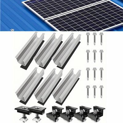 12Pcs/set Solar Photovoltaic Bracket Aluminum Alloy Clamp For Solar Module Solar Panel Racking Mounts Accessories