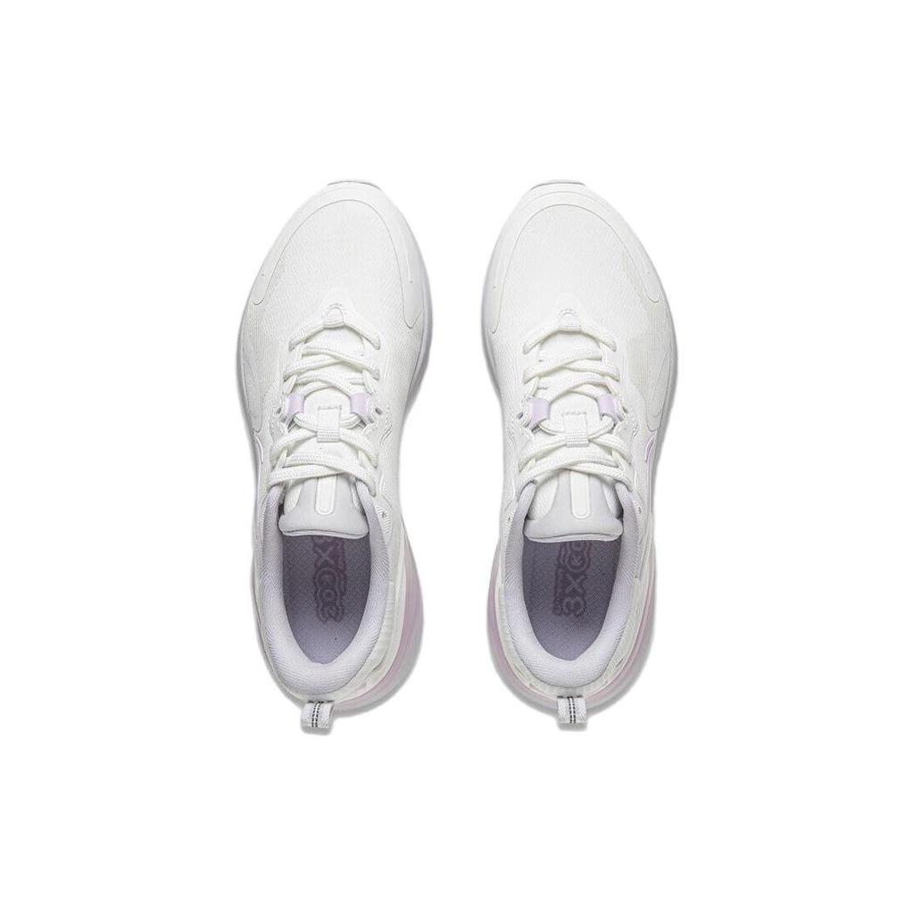 Li Ning Cushioning Breathable Abrasion Resistant Low top Running Shoes Women's Mist White ARST072-6