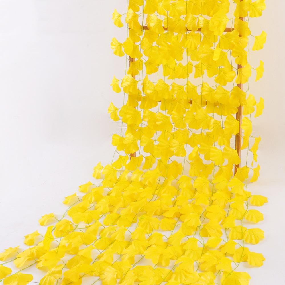 Waterproof Autumn Ginkgo Leaves Handmade Fake Ginkgo Vine Simulation Plant Vine  Home Decor