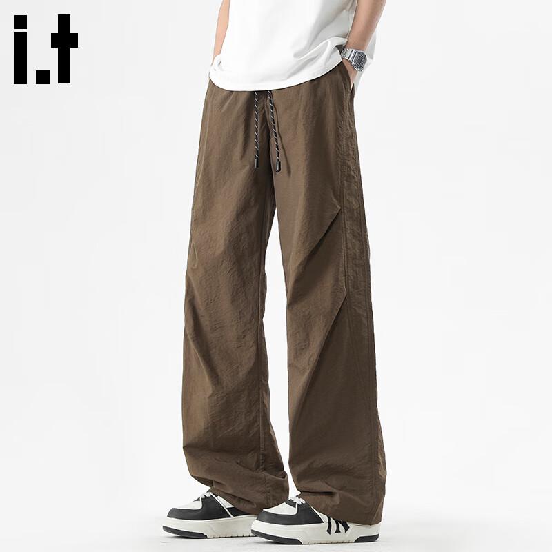 

:CHOCOOLATEit Men s Loose Straight Ice Silk Quick-Dry Pants 2XL