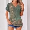 Womens Summer Tops  Short Sleeve V Neck Shirts Casual Dressy  Summer Blouses Tunic Top