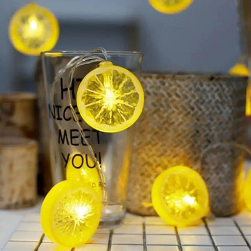 LED Lemon Slice Fresh Style String Lights for Festivals and Street Stalls