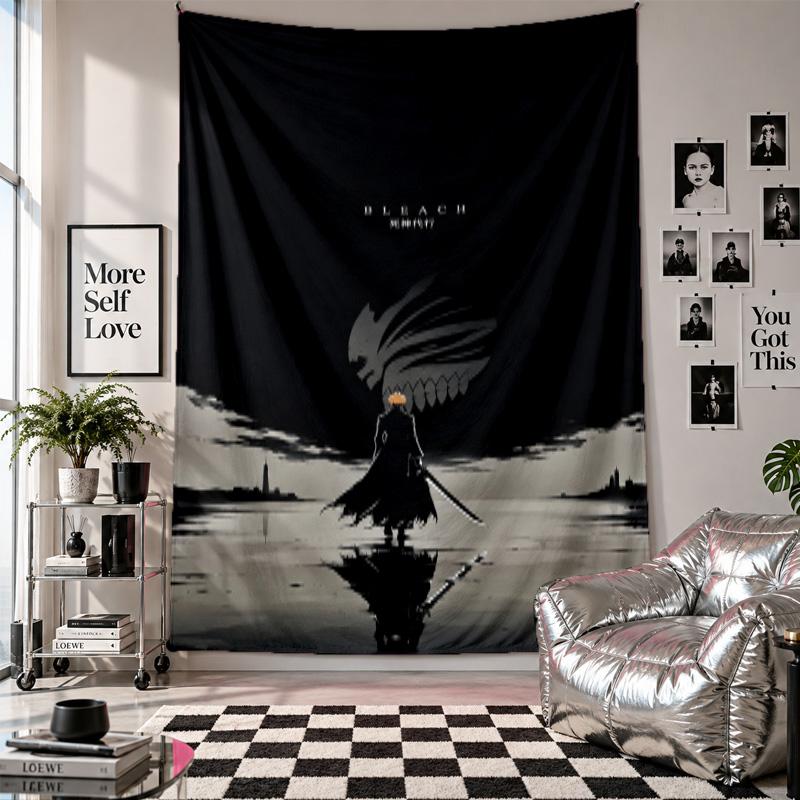 Wall TapestryBleach Anime Art Hanging Cloth Decorative Background Cover for Room Decoration