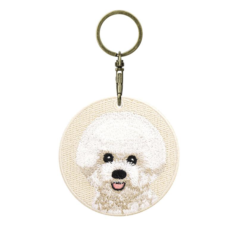 Broderad Hundlapp Nyckelring Söt Husdjurstema Hållbar Nyckelring Nyckelring Väskberlocker Ryggsäcksdekorationer